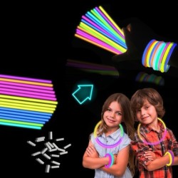 Świecące Bransoletki Fluorescencyjne Opaski Światło Chemiczne 100 Pałeczki