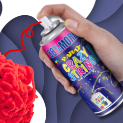 SERPENTYNA KONFETTI W SPRAYU NEON NA URODZINY IMPREZĘ CZERWONA 250 ML