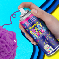 SERPENTYNA KONFETTI W SPRAYU NEON NA URODZINY IMPREZĘ FIOLETOWA 250 ML