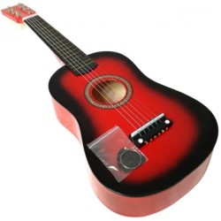 GITARA DREWNIANA AKUSTYCZNA 6 STRUNOWA DLA DZIECI RED