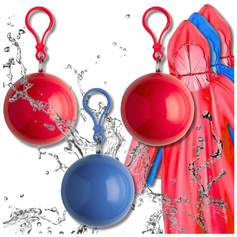 PŁASZCZ PELERYNA PRZECIWDESZCZOWA W KULCE Z KARABIŃCZYKIEM zestaw 3 szt