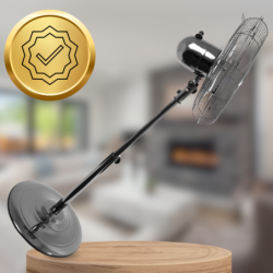 WENTYLATOR STOJĄCY PODŁOGOWY METALOWY Wiatrak Cichy Mocny BEZPIECZNY Ø50 CM