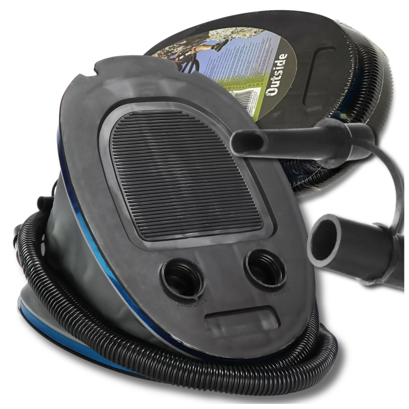 Pompka nożna do materaca pontonów wielofunkcyjna + KOŃCÓWKI 5L długość węża 130 cm