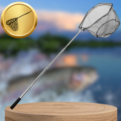 Podbierak Wędkarski na ryby 2,5 m teleskopowy mocny metalowy składany kosz 39x33 cm