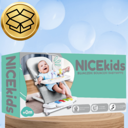 LEŻACZEK DLA NIEMOWLĄT BUJACZEK SKŁADANY NICEKIDS + PIANINKO GRZECHOTKI ZABAWKI GRAJĄCE