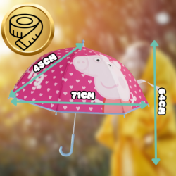 PARASOL PRZECIWDESZCZOWY DLA DZIECI PEPPA PIG ŚWINKA PEPPA