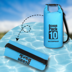 WOREK WODOODPORNY WODOSZCZELNY KAJAK TORBA PLECAK TURYSTYCZNY 10L NIEBIESKI