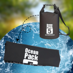 WOREK WODOODPORNY WODOSZCZELNY KAJAK TORBA PLECAK TURYSTYCZNY 5L CZARNY