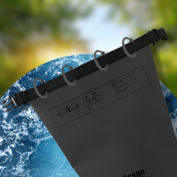 WOREK WODOODPORNY WODOSZCZELNY KAJAK TORBA PLECAK TURYSTYCZNY 5L CZARNY