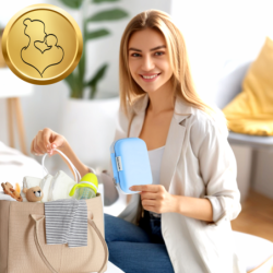 DUŻY ZESTAW KOSMETYCZNY PIELĘGNACYJNY DLA DZIECI NIEMOWLĄT + ETUI NICEkids NIEBIESKI