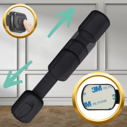 ZABEZPIECZENIA SZAFEK BLOKADA SZUFLAD MEBLI DRZWI PRZED DZIEĆMI MOCNA NICEKIDS CZARNE