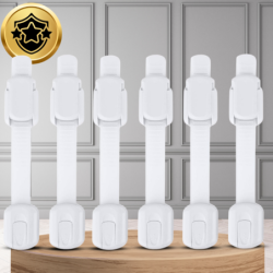 ZABEZPIECZENIA SZAFEK BLOKADA SZUFLAD MEBLI DRZWI PRZED DZIEĆMI MOCNA NICEKIDS BIAŁE