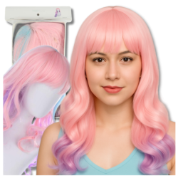 PERUKA WŁOSY DŁUGIE RÓŻOWO...