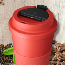 KUBEK PODRÓŻNY NA KAWĘ HERBATE DO SAMOCHODU NA WYNOS 480 ML CEGLANY