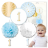 ZESTAW DEKORACJI NA  ROCZEK 1 URODZINY DLA CHŁOPAC NIEBIESKI 5 SZT.
