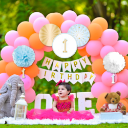 ZESTAW DEKORACJI NA  ROCZEK 1 URODZINY DLA CHŁOPAC NIEBIESKI 5 SZT.