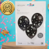 BALONY DMUCHANE LATEKSOWE CZARNE 3 SZT + NAKLEJKI GWIAZDKI FLUO NA URODZINY