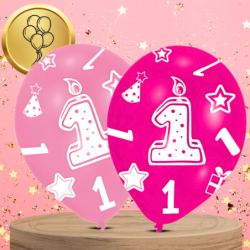 BALONY DMUCHANE LATEKSOWE RÓŻOWE 6 SZT  NA URODZINY ROCZEK DEKORACJA