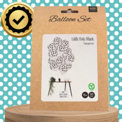DUŻE BALONY TRANSPARENTNE PRZEŹROCZYSTE 15 SZT CZARNE KROPKI PARTY
