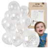 DUŻE BALONY TRANSPARENTNE BIAŁE 12 SZT 2 LATA ORIGAMI DRUGIE URODZINY