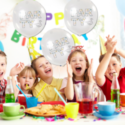 DUŻE BALONY TRANSPARENTNE BIAŁE 12 SZT PARTY ORIGAMI URODZINY