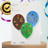 DUŻE BALONY KOLOROWE 3SZT + NAKLEJKI DINOZAURY 35 CM URODZINY