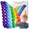 BALONY LATEKSOWE KOLOROWE TĘCZOWE ZESTAW 77 SZT URODZINY