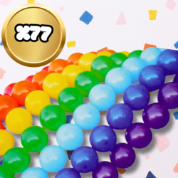 BALONY LATEKSOWE KOLOROWE TĘCZOWE ZESTAW 77 SZT URODZINY