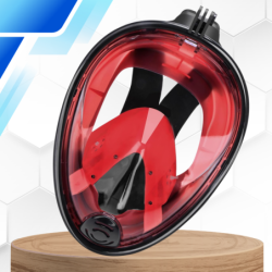 Maska do Nurkowania Pełnotwarzowa S/M Składana do Pływania Snorkelingu CZARNO CZERWONA