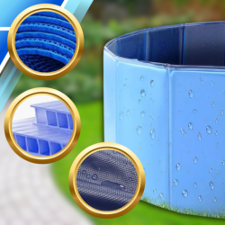 Basen składany dla psa i dzieci 160 x 30 cm turystyczny ogrodowy przenośny łatwe składanie