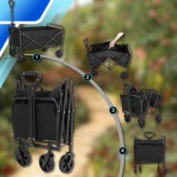 DUŻY SKŁADANY WÓZEK TURYSTYCZNY PLAŻOWY TRANSPORTOWY CAMPING PRZYCZEPKA