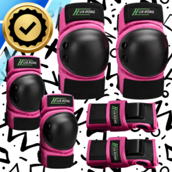 Zestaw ochraniaczy ochraniacze na rolki rower dla dzieci 6 el. rozmiar XS RÓŻOWE