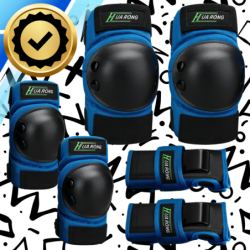 Zestaw ochraniaczy ochraniacze na rolki rower dla dzieci 6 el. rozmiar XS NIEBIESKIE