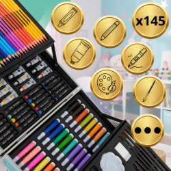 ZESTAW DO MALOWANIA DLA DZIECI ARTYSTYCZNY PLASTYCZNY WALIZKA 145el jednorożec