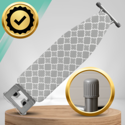 Deska do prasowania PREMIUM 130x34cm regulowana 70–87cm + półka na żelazko bawełniany pokrowiec