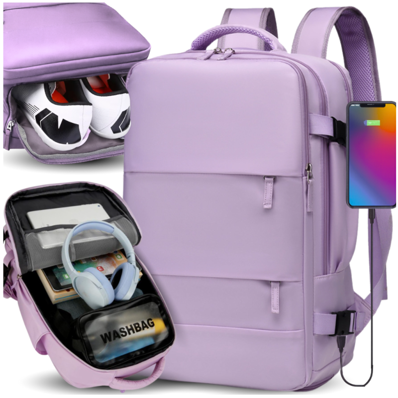 PLECAK DO SAMOLOTU PODRÓŻNY WIZZAIR 40x30x20 BAGAŻ PODRĘCZNY KABINOWY USB