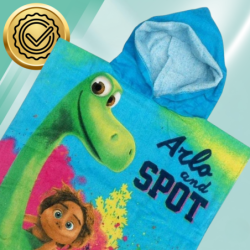 Ponczo kąpielowe dziecięce DINO z kapturem Ręcznik plażowy Basen Plaża 50x100