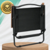 KRZESŁO OGRODOWE NA TARAS BALKON OGRÓD SKŁADANE METALOWE CAMPING FOTEL czarny