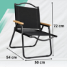 KRZESŁO OGRODOWE NA TARAS BALKON OGRÓD SKŁADANE METALOWE CAMPING FOTEL czarny