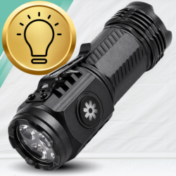 Mocna Latarka LED Taktyczna Akumulatorowa USB-C Survival Z MAGNESEM ŚWIATŁO BOCZNE