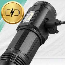 Mocna Latarka LED Taktyczna Akumulatorowa USB-C Survival Z MAGNESEM ŚWIATŁO BOCZNE