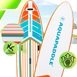 Deska SUP AquaPaddle 355x82x15 cm wiosło pompka zestaw plecak 200 kg