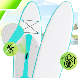 Deska SUP AquaPaddle 335x84x15 cm wiosło pompka zestaw plecak 180 kg
