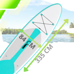 Deska SUP AquaPaddle 335x84x15 cm wiosło pompka zestaw plecak 180 kg