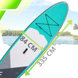 Deska SUP AquaPaddle 335x84x15 cm wiosło pompka zestaw plecak 180 kg