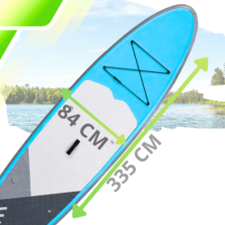Deska SUP AquaPaddle 335x84x15 cm wiosło pompka zestaw plecak 180 kg