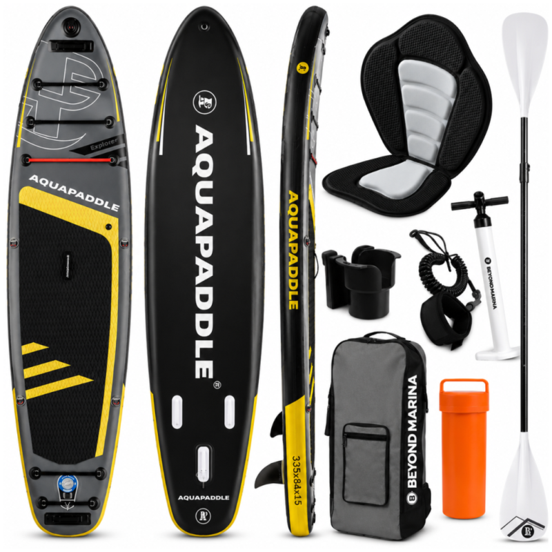 Deska SUP z siedziskiem AquaPaddle 335x84x15 cm wiosło pompka zestaw plecak