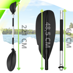 WIOSŁO KAJAKOWE DO DESKI SUP PONTONU KAJAKU  SKŁADANE ALUMINIOWE LEKKIE MOCNE 221 CM