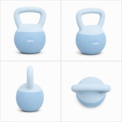 Kettlebell 10 kg Premium Miękka Podstawa Ciężarek Fitness Trening Domowy niebieski
