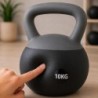 Kettlebell 10 kg Premium Miękka Podstawa Ciężarek Fitness Trening Domowy szary